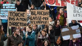 La grève professeurs des écoles contre la loi Blanquer.