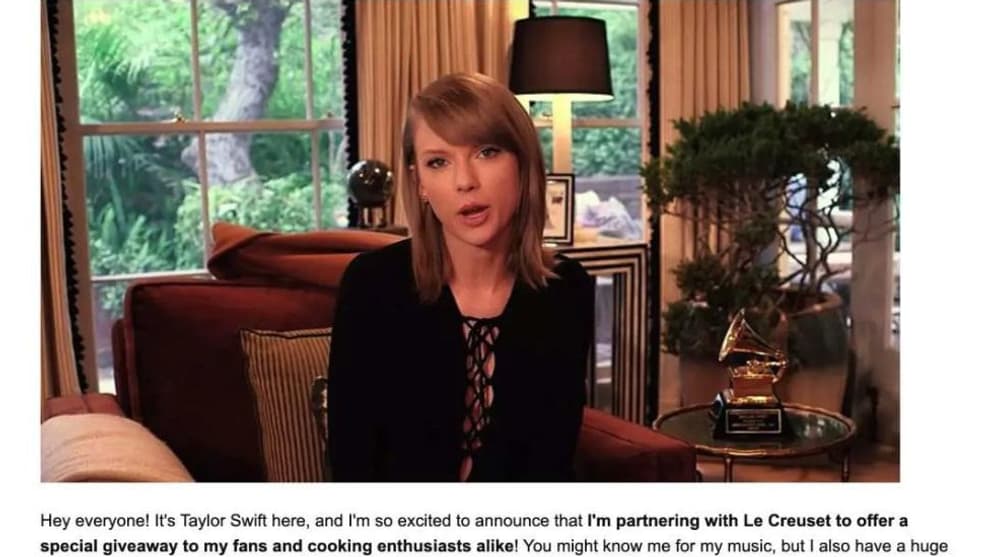 Une fausse vidéo de la chanteuse Taylor Swift générée par l'intelligence artificielle.