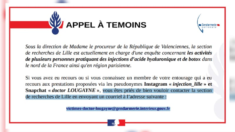 La section de recherche de Lille lance un appel à témoins pour retrouver les victimes du "doctor Lougayne"