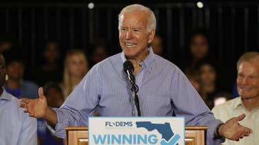 L'ancien vice-président démocrate Joe Biden lors d'une conférence donnée le 22 octobre 2018 à Tampa (Floride).
