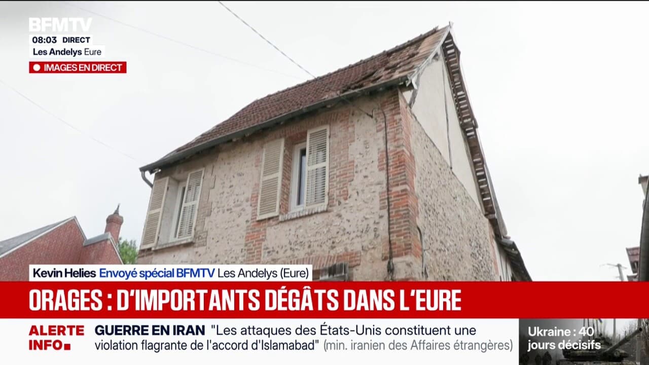 Orages: une partie de la toiture d'une maison dans l'Eure soufflée par les vents