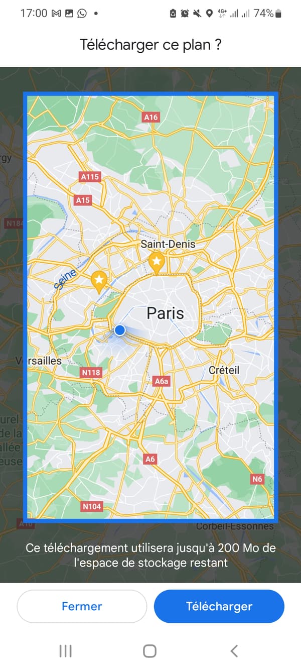 Google Map screenshot 