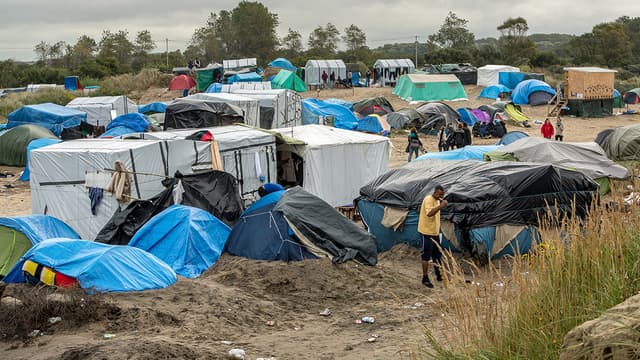 La jungle de Calais, où s'entassent 4.500 migrants.