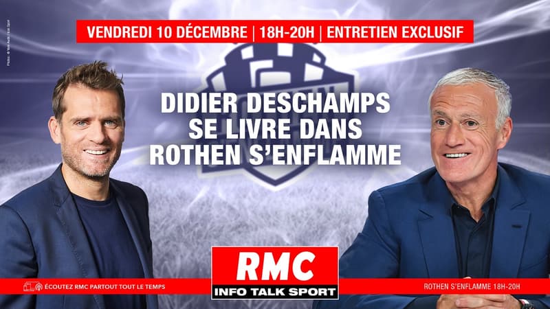 Didier Deschamps invité exceptionnel de Rothen s'enflamme vendredi 10 décembre