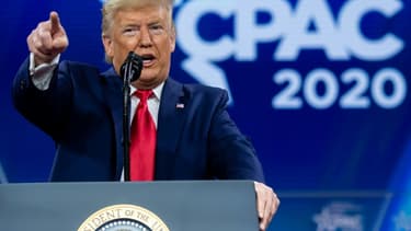 Donald Trump lors de la conférence CPAC à National Harbor, près de Washington, le 29 février 2020