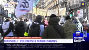Grève du 19 janvier: à Marseille, des policiers dans le cortège de la manifestation
