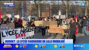 Budget: le lycée Faidherbe de Lille mobilisé dans la rue