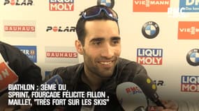 Biathlon : 3ème du sprint, Fourcade félicite Fillon Maillet, "très fort sur les skis"