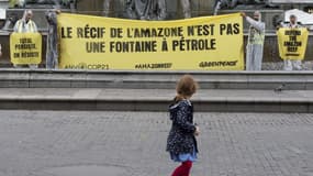 Une manifestation d'activistes de Greenpeace en 2018 à Nantes.
