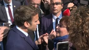 Emmanuel Macron à Cergy le 27 avril 2022. 