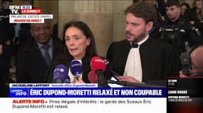Éric Dupond-Moretti relaxé: "Son innocence a été démontrée et est aujourd'hui consacrée" déclare Jacqueline Laffont, son avocate à la sortie du palais de justice