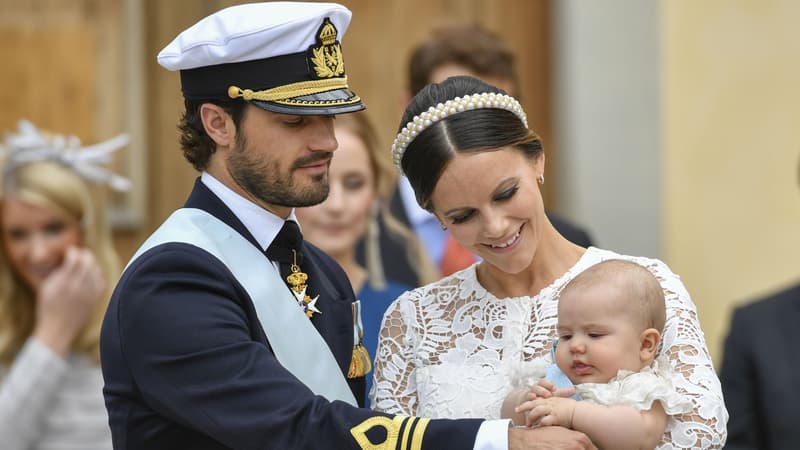 La princesse Sofia et le prince Carl Philip de Suède lors du baptême du prince Alexander à Stockholm, le 9 septembre 2016