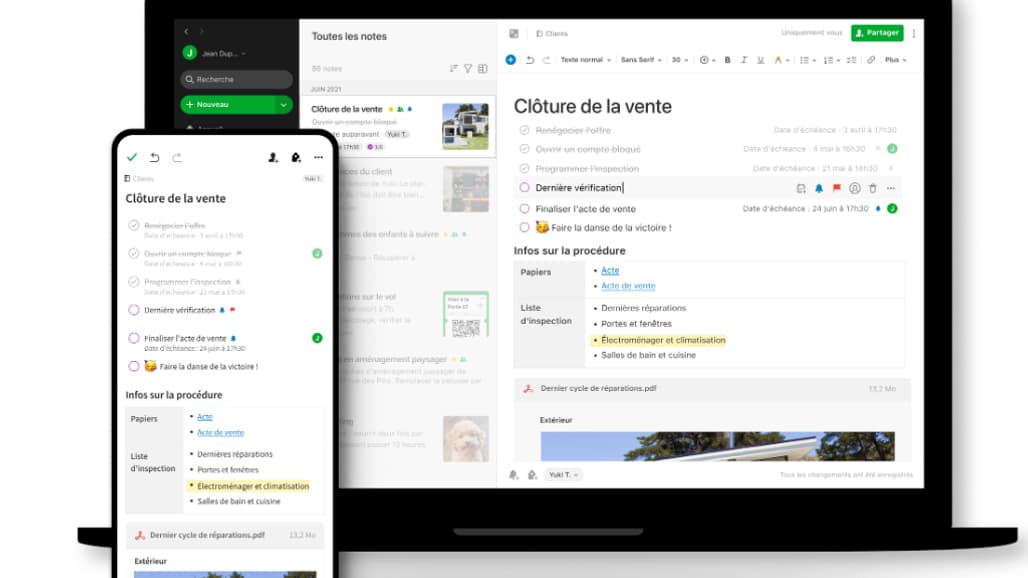 Evernote permet d’insérer des notes manuscrites, du texte, des images