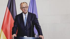 Le chancelier allemand Friedrich Merz lors d'une conférence de presse à Berlin, le 26 août 2025 (photo d'illustration). 