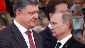 Petro Porochenko et Vladimir Poutine, le 6 juin 2014.