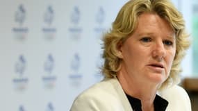 Brigitte Henriques le 29 juin 2021 à Paris après son élection à la tête du Comité national olympique et sportif français