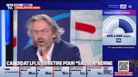 Aymeric Caron réagit au retrait d'un candidat LFI au profit d'Élisabeth Borne dans une triangulaire
