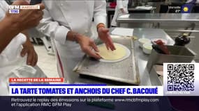 Dans votre assiette : La tarte tomate et  anchois du Chef C. Bacquié