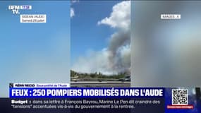 Feux dans l'Aude: plus de 100 hectares parcourus par le feu, sur place 300 pompiers mobilisés