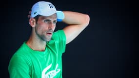 Novak Djokovic à Melbourne le 13  janvier 2022