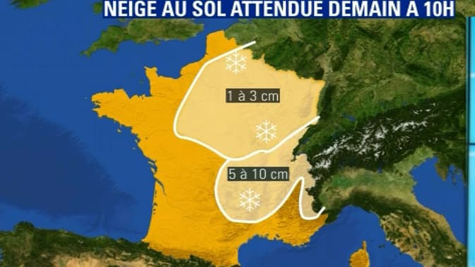 De la neige est attendue demain matin sur la moitié est du pays.