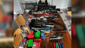 Des armes et munitions saisies par les gendarmes des Alpes-Maritimes, le 1er février 2024. 