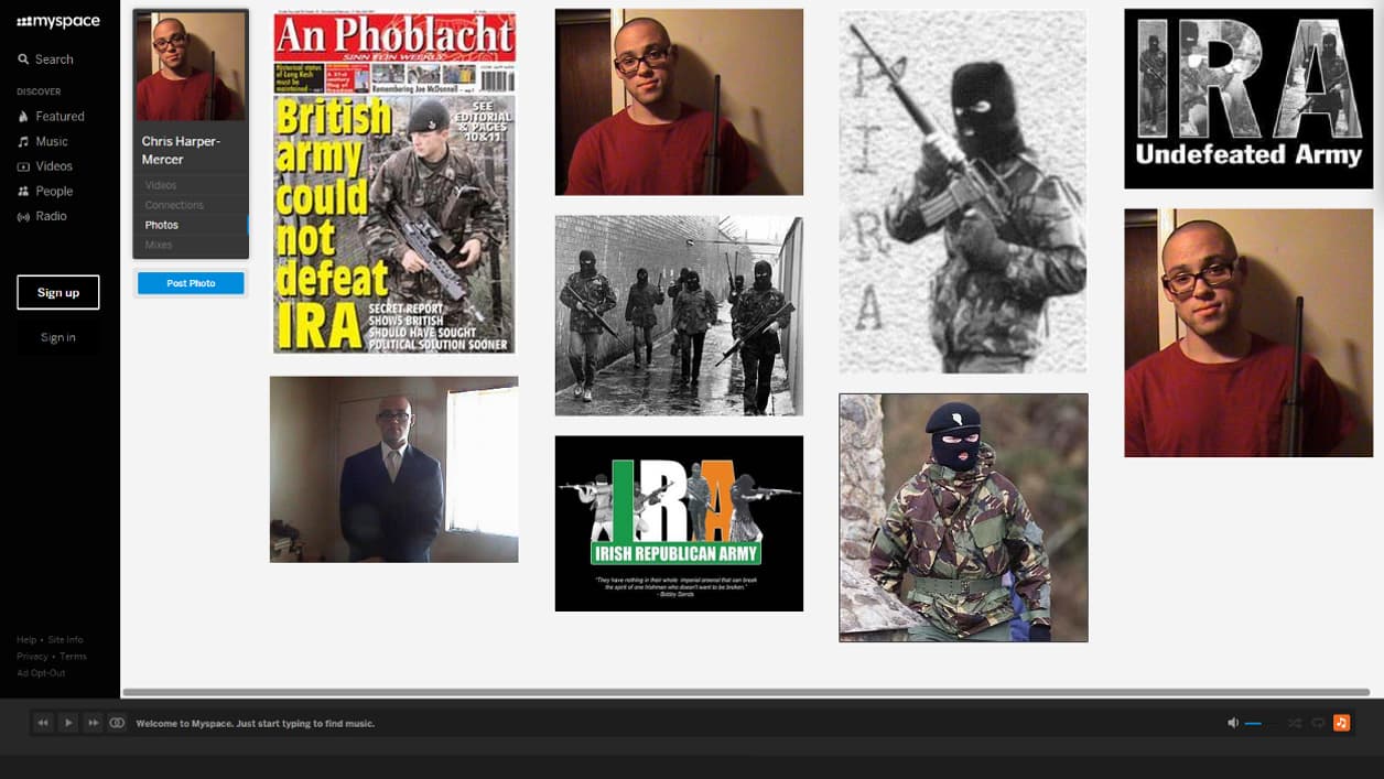 Le profil de Chris Harper Mercer montrent des photos glorifiant les armes et l'IRA. Le profil de Chris Harper Mercer montrent des photos glorifiant les armes et l'IRA.