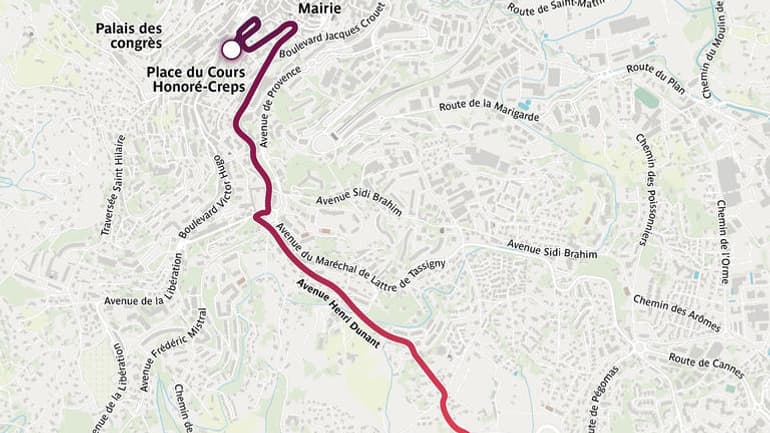 Le parcours de la flamme olympique à Grasse le mardi 17 juin. Le parcours de la flamme olympique à Grasse le mardi 17 juin.