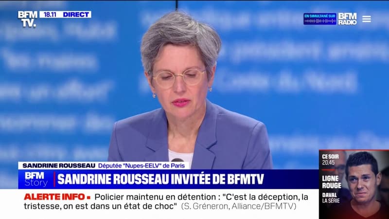 Sandrine Rousseau, sur le maintien en détention du policier dans l'affaire Hedi: 