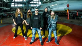 Le groupe de metal suédois Sabaton en novembre 2021