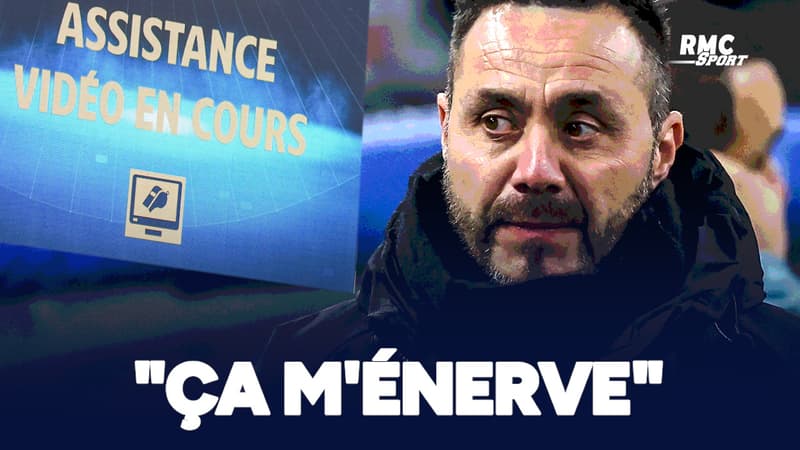 OM : "Ça m'énerve", De Zerbi remonté contre l'opérateur VAR, supporter du PSG