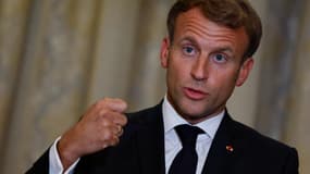 Emmanuel Macron s'exprime depuis l'Irak, samedi 28 août 2021