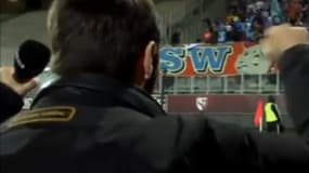 Julien Cazarre et des supporters de l'OM