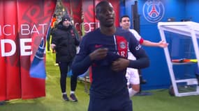 Nordi Mukiele et Benjamin André à la mi-temps de PSG-Lille, 10 février 2024