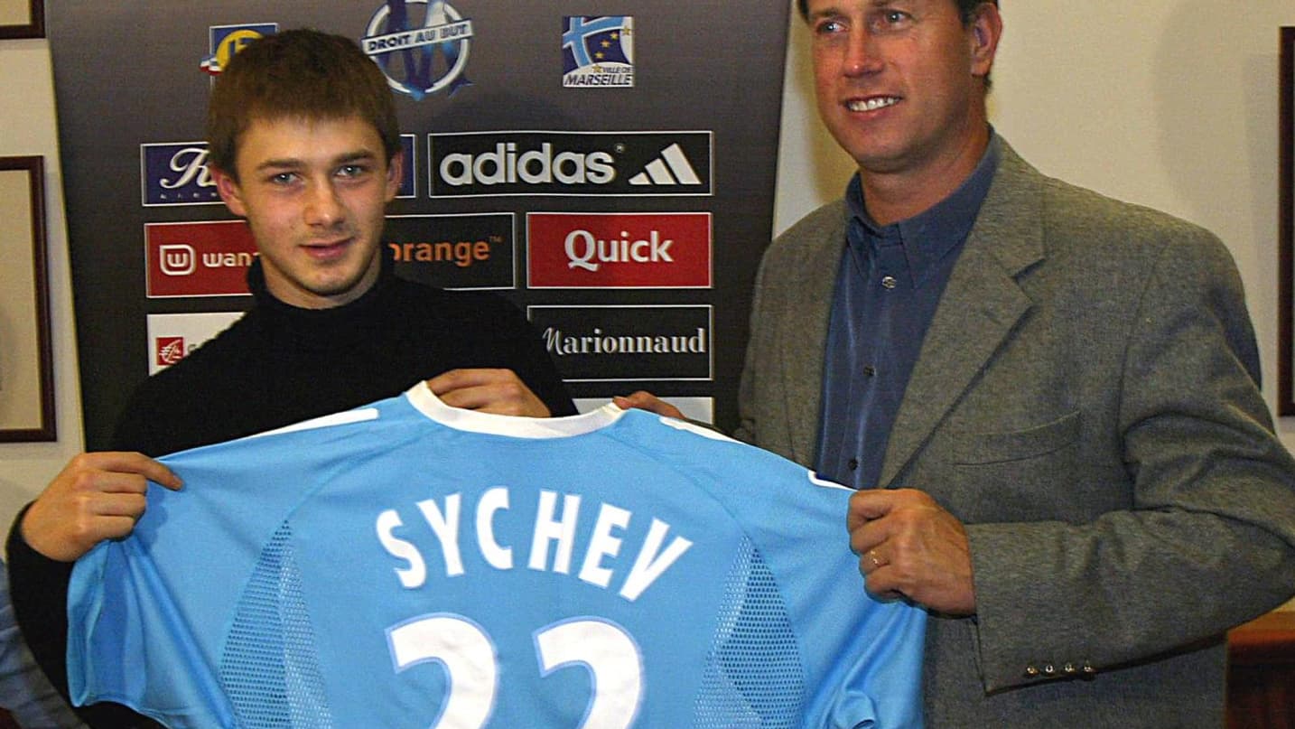 Dmitri Sychev et Alain Perrin à l'OM Dmitri Sychev et Alain Perrin à l'OM
