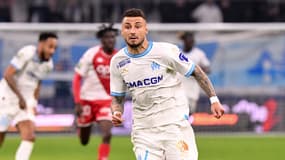 Jonathan  Clauss avec l'Olympique de Marseille contre Monaco en Ligue 1, le 27 janvier 2024