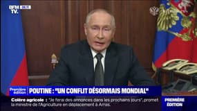 Le conflit en Ukraine a pris un "caractère mondial", affirme Poutine