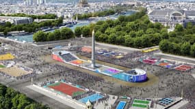 La place de la Concorde transformée en centre sportif pour la journée olympique.