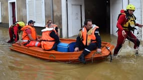 Inondation à Souligne-sous-Ballon, dans la Sarthe,  le 11 juin 2018.