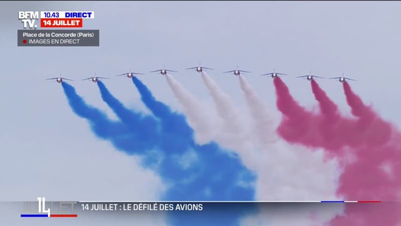 14-Juillet: les images de la patrouille de France, qui inaugure le défilé aérien