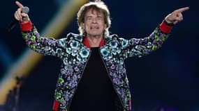 Mick Jagger en concert à Paris à l'hippodrome de Longchamp samedi.