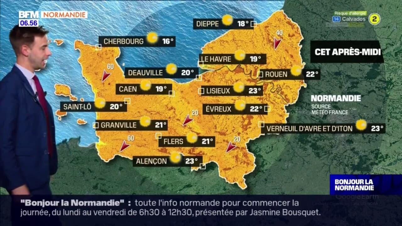 Météo Normandie du soleil et du vent ce vendredi, jusqu'à 23°C à