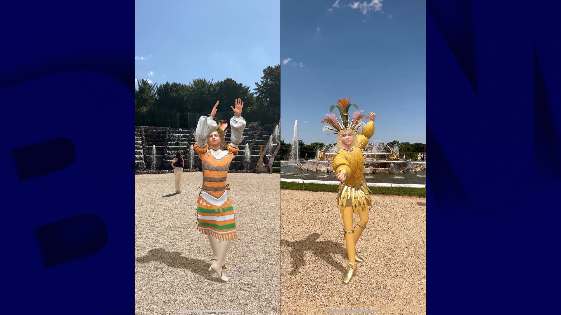 Le costume de la comédie-ballet (à gauche) et du bal du roi (à droite). Le costume de la comédie-ballet (à gauche) et du bal du roi (à droite).