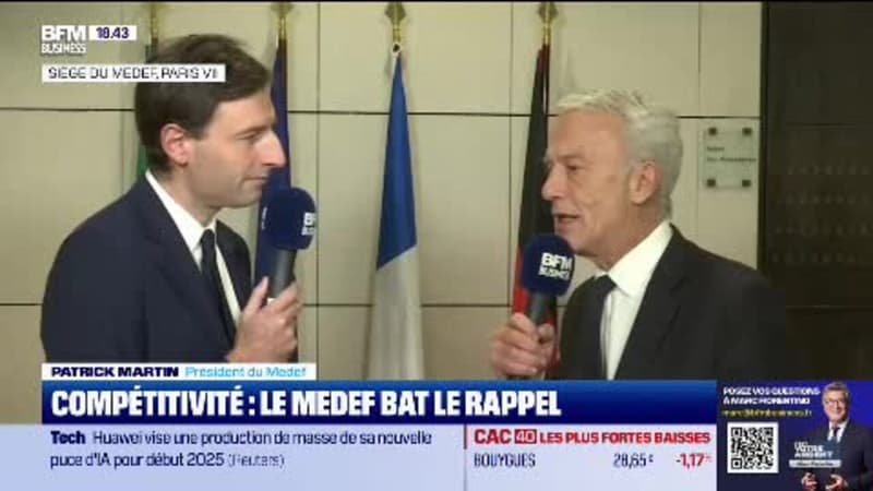 4 EN DIRECT Patrick Martin, président du Medef est l'invité de Good Evening Business