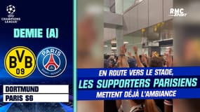 Dortmund-Paris SG : En route vers le stade, des centaines de supporters parisiens mettent déjà l'ambiance