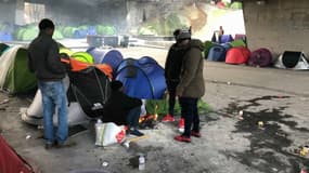 Un campement de migrants à Paris (illustration).
