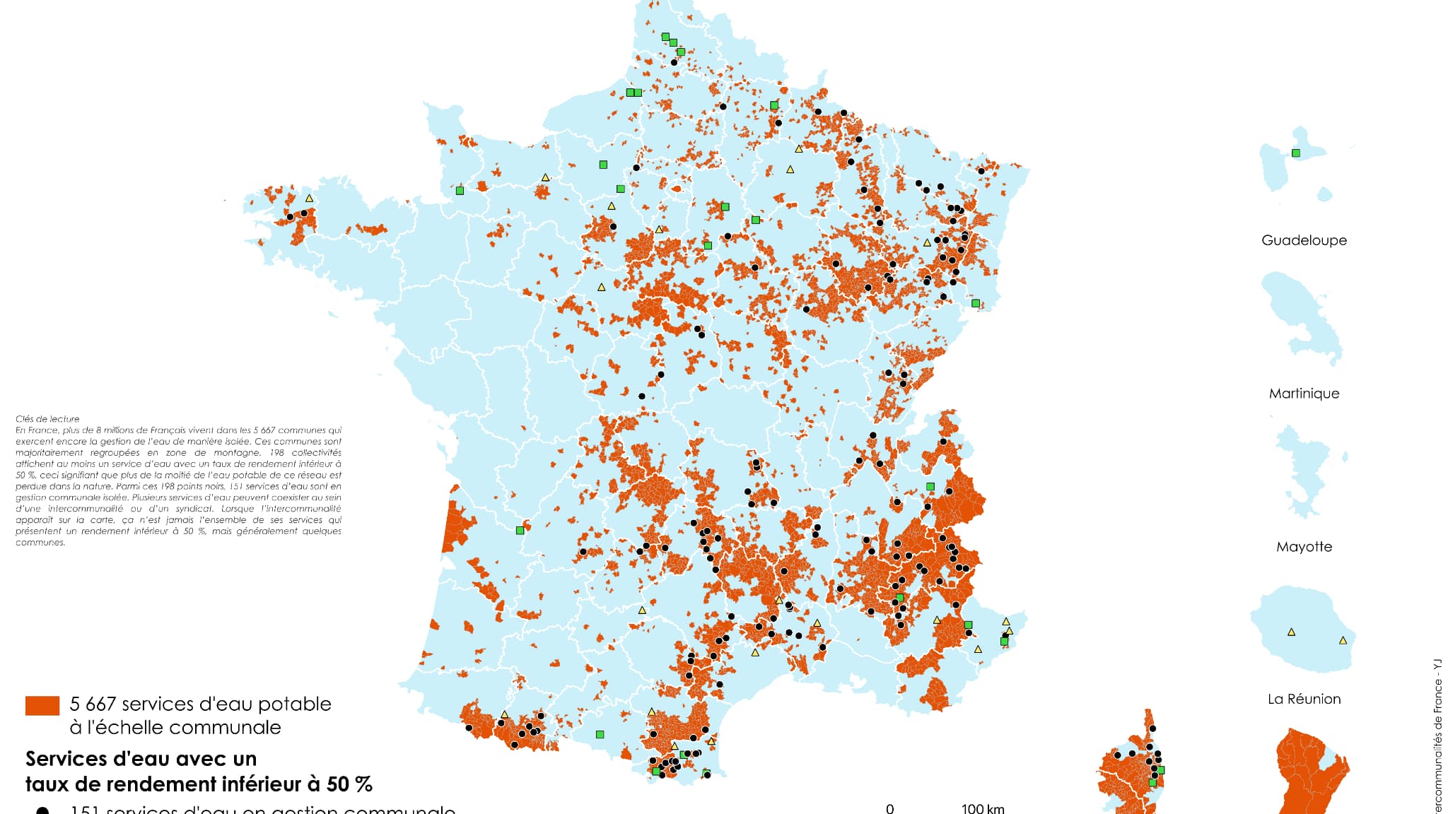 Cartes des "points noirs" de la gestion de l'eau potable en France, où 198 lieux sont jugés défaillants, infographie publiée le 20 mars 2024. Cartes des "points noirs" de la gestion de l'eau potable en France, où 198 lieux sont jugés défaillants, infographie publiée le 20 mars 2024.
