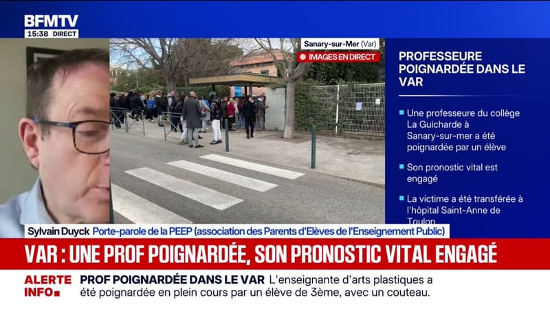 Professeure poignardée à Sanary-sur-Mer: "Les fouilles ne suffisent pas (...) ça devient très compliqué", déplore le porte-parole de la PEEP