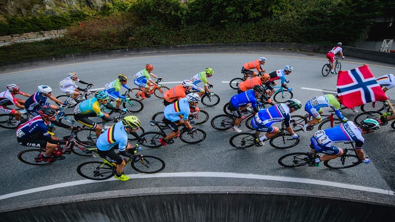 Un peloton d'une course cycliste (image d'illustration)