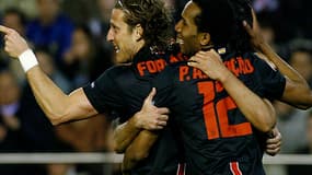 Buteur, l'ancien attaquant de Manchester permet à l'Atlético de réaliser une belle opération contre Valence.